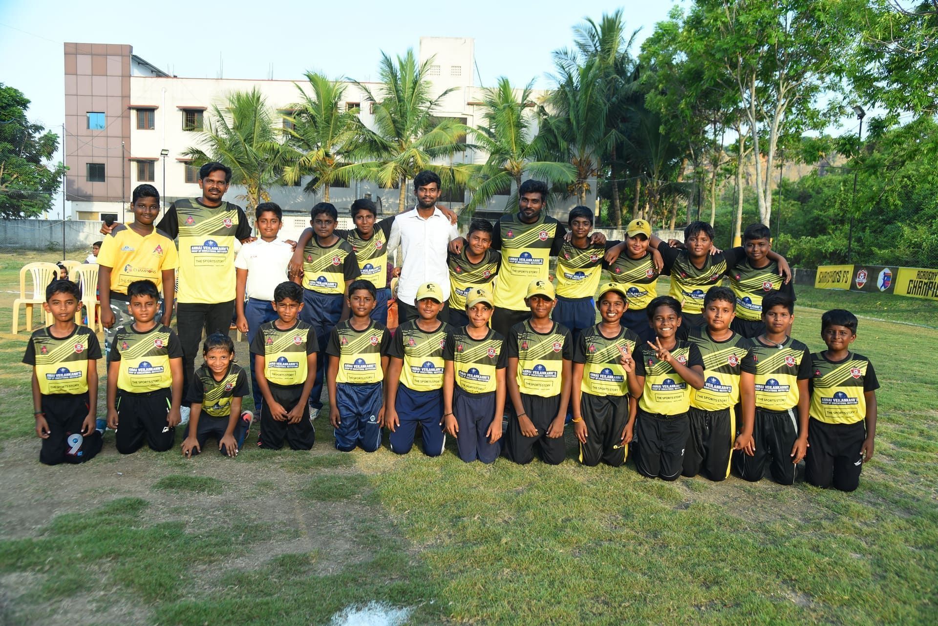 Annai Veilankanni's academy juniors team photo